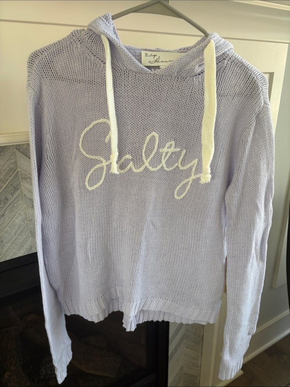 Vintage Havana | Salty Embroidered Hoodie Sweater Lavender Purple Size S NWT